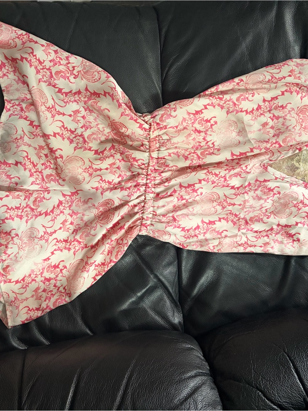 Beach Bunny Pink and Cream Floral Ruched One-Piece Swimsuit